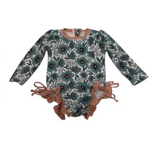 Caden Lane Baby Girl Swimsuit One Piece Flowers Size 12-18 Month